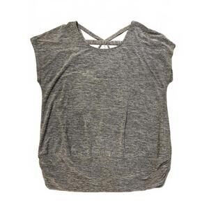 Stylish Gray V-Neck Top with Unique Back Design